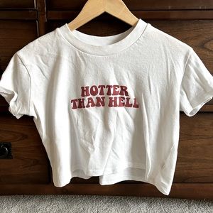Hotter than hell white crop top